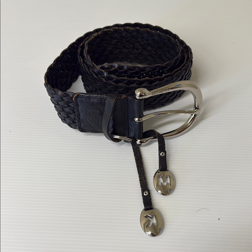Michael Kors Woven Leather Belt - size Large